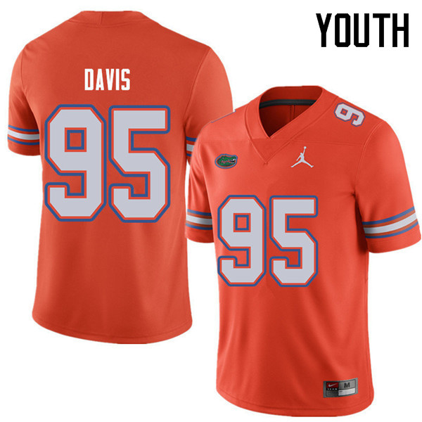 Jordan Brand Youth #95 Keivonnis Davis Florida Gators College Football Jerseys Sale-Orange